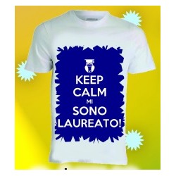 T-shirt laurea in poliestere Keep calm mi sono laureato