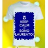 T-shirt laurea in poliestere Keep calm mi sono laureato