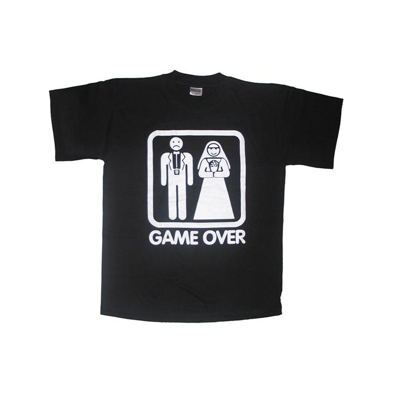 t-shirt m/c frase spiritosa "game over" TG S-M-L-XL-XXL