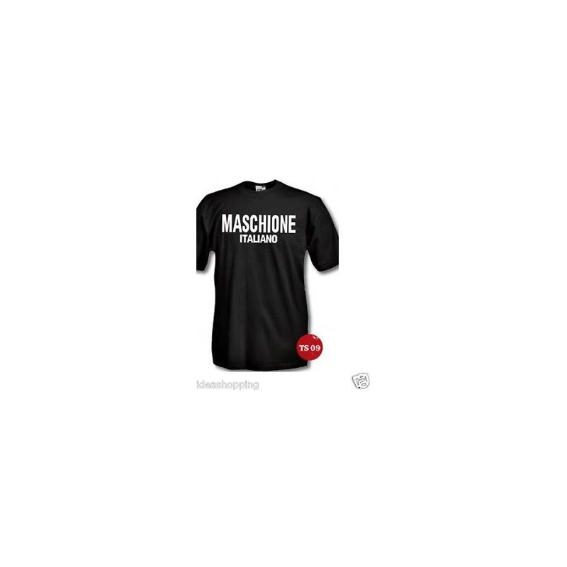 t-shirt m/c frase spiritosa "maschione italiano"