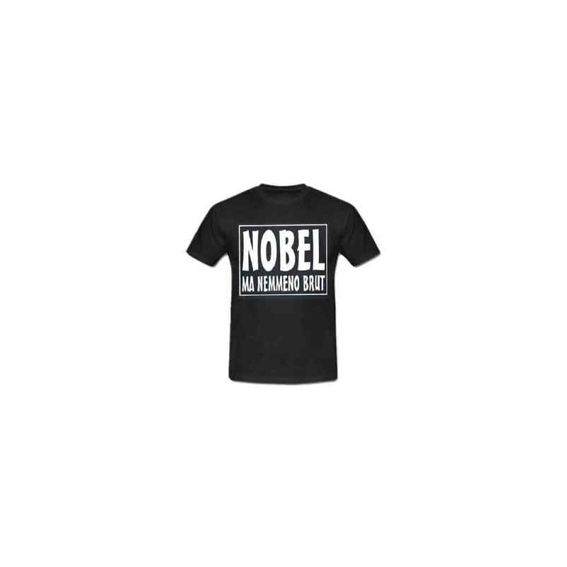 t-shirt m/c frase spiritosa "nobel ma nemmeno.."