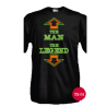 t-shirt m/c frase spiritosa "the man the leggend"