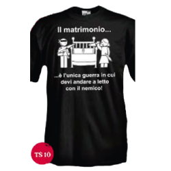 t-shirt m/c frase spiritosa . Il matrimonio. TAGLIE ASSORTITE S-M-L-XL-XXL