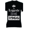 t-shirt m/c frase spiritosa .Classe 1966 delle leggende. TAGLIE ASSORTITE S-M-L-XL-XXL