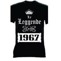 t-shirt m/c frase spiritosa .Classe 1967 delle leggende. TAGLIE ASSORTITE S-M-L-XL-XXL