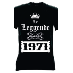 t-shirt m/c frase spiritosa .Classe 1971 delle leggende. TAGLIE ASSORTITE S-M-L-XL-XXL