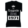 t-shirt m/c frase spiritosa .Classe 1971 delle leggende. TAGLIE ASSORTITE S-M-L-XL-XXL