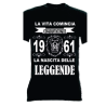 t-shirt m/c frase spiritosa .La nascita delle leggende 1961. TAGLIE ASSORTITE S-M-L-XL-XXL