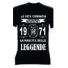 t-shirt m/c frase spiritosa .La nascita delle leggende 1971. TAGLIE ASSORTITE S-M-L-XL-XXL