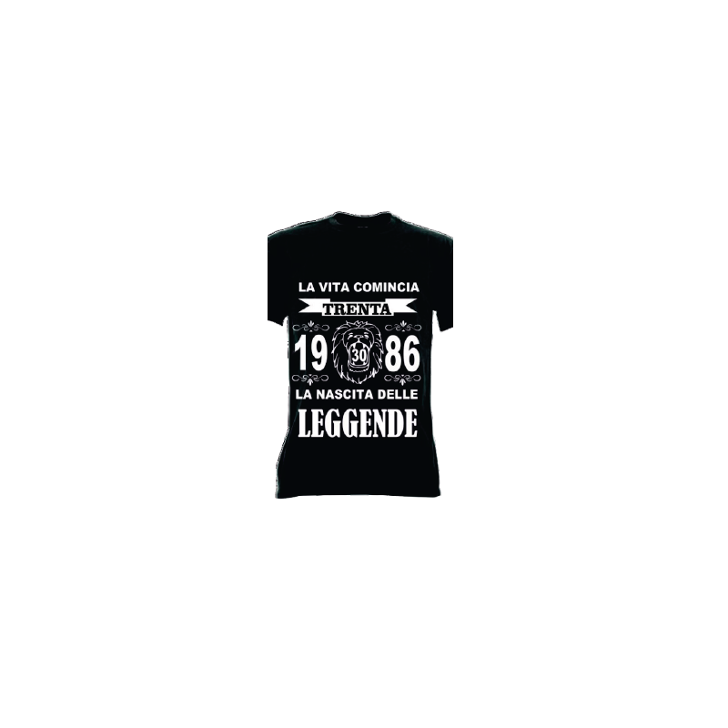 t-shirt m/c frase spiritosa .La nascita delle leggende 1986. TAGLIE ASSORTITE S-M-L-XL-XXL