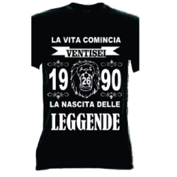 t-shirt m/c frase spiritosa .La nascita delle leggende 1990. TAGLIE ASSORTITE S-M-L-XL-XXL