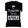 t-shirt m/c frase spiritosa .Le leggende sono nate a aprile. TAGLIE ASSORTITE S-M-L-XL-XXL