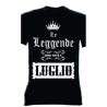 t-shirt m/c frase spiritosa .Le leggende sono nate a luglio. TAGLIE ASSORTITE S-M-L-XL-XXL