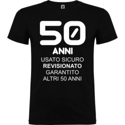 T-shirt maglietta in cotone con stampa 50 anni usato sicuro garantito altri 50 anni