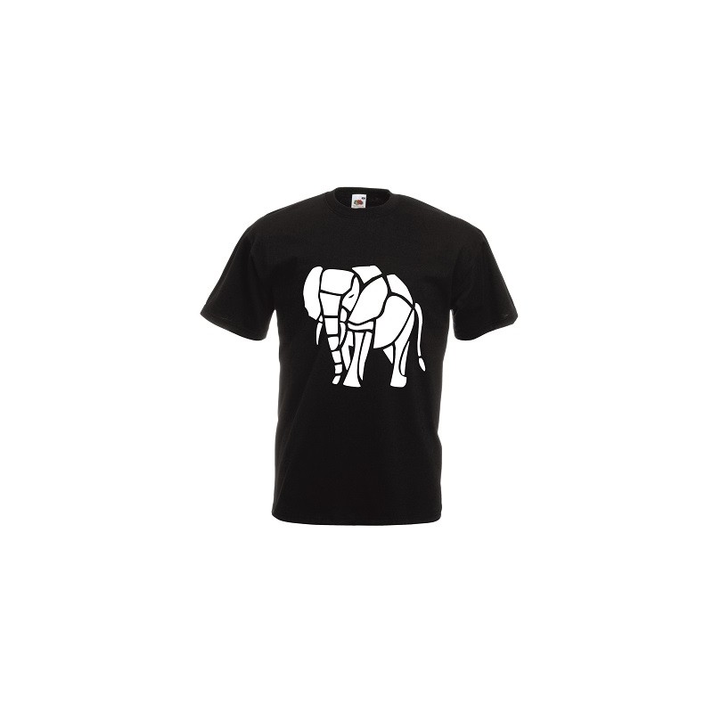 t-shirt manica corta con disegno elefante