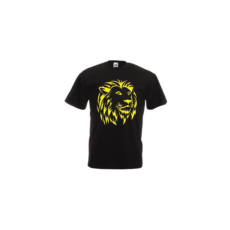 t-shirt manica corta con disegno leone