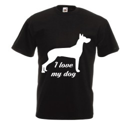 t-shirt manica corta con scritta i love my dog