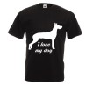 t-shirt manica corta con scritta i love my dog