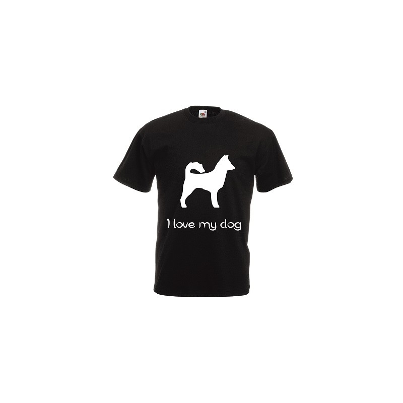 t-shirt manica corta con scritta i love my dog