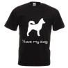 t-shirt manica corta con scritta i love my dog