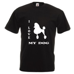 t-shirt manica corta con scritta i love my dog