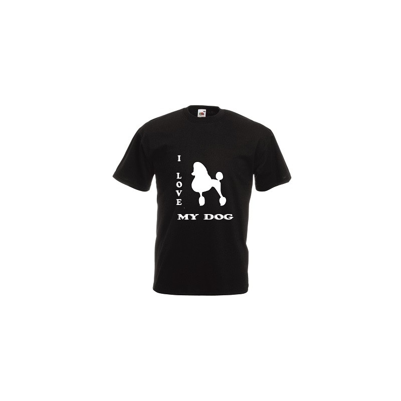 t-shirt manica corta con scritta i love my dog