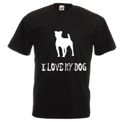 t-shirt manica corta con scritta i love my dog