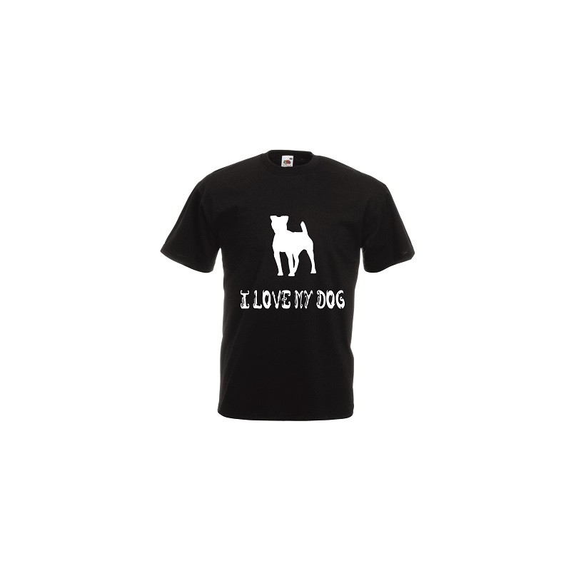 t-shirt manica corta con scritta i love my dog