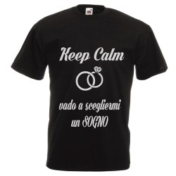 t-shirt manica corta con scritta keep calm vado a scegliermi un sogno