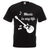 t-shirt manica corta con scritta music my life