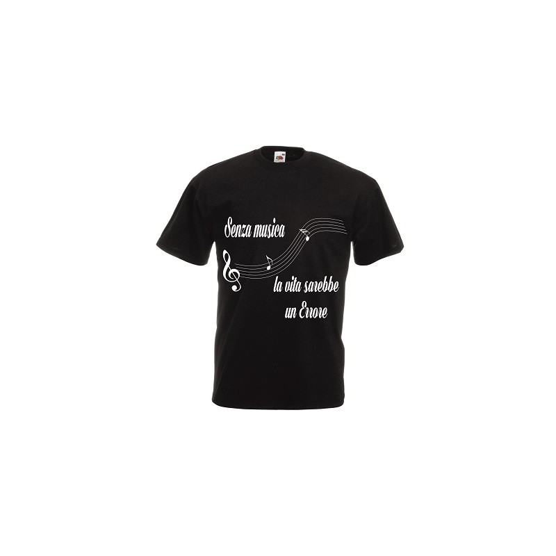 t-shirt manica corta con scritta senza musica