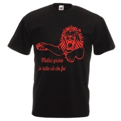 t-shirt manica lunga con scritta mettici grinta