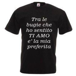 t-shirt manica lunga con scritta ti amo .. bugia