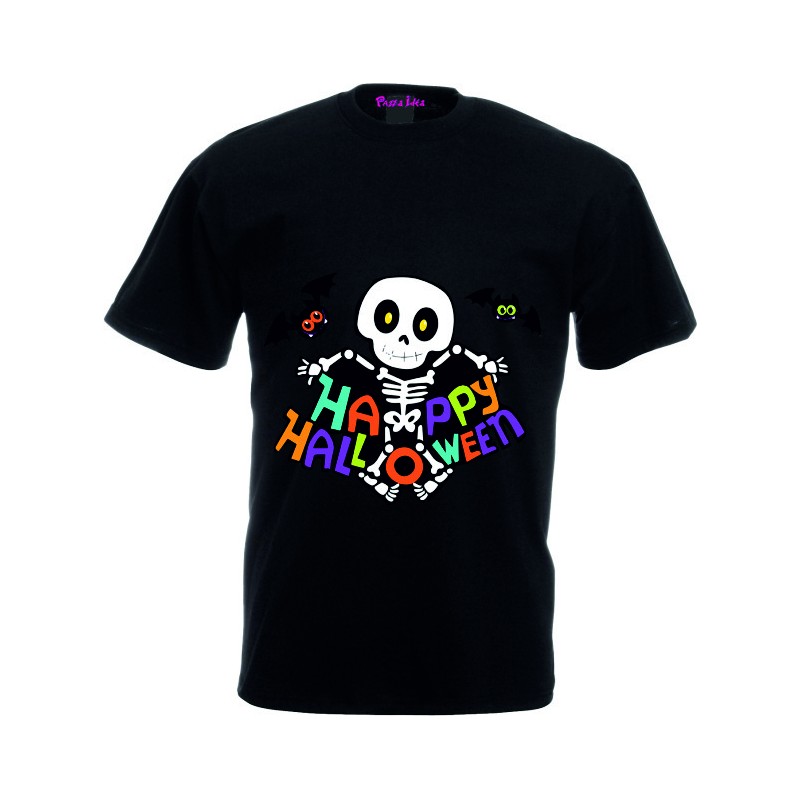 T-shirt nera con stampa HAPPY HALLOWEEN