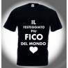 T-shirt nera in cotone compleannoIl festeggiato più fico del mondo