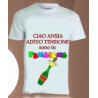 T-shirt pensione bianca in poliestere addio ansia sono in pensione