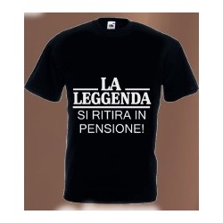 T-shirt pensione nera in cotone La leggenda ri ritira in pensione