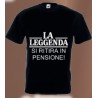 T-shirt pensione nera in cotone La leggenda ri ritira in pensione