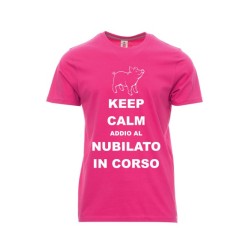 t-shirt rosa  donna sposa scritta KEEP CALM ADDIO AL NUBILATO IN CORSO