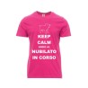 t-shirt rosa  donna sposa scritta KEEP CALM ADDIO AL NUBILATO IN CORSO