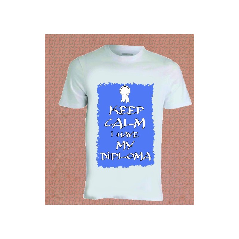 T-shirt uomo donna con scritta KEEP CALM I HAVE MY DIPLOMA