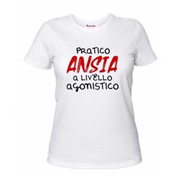 t-shirt uomo o donna con frase pratico ansia