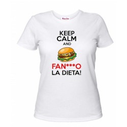 t-shirt uomo o donna con scritta fan***o la dieta