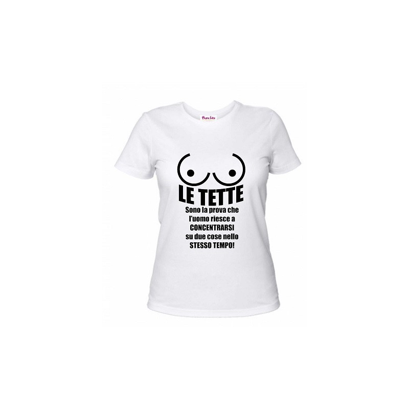 t-shirt uomo o donna con scritta la tette