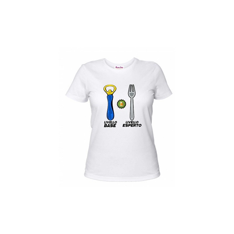 t-shirt uomo o donna con scritta livello base