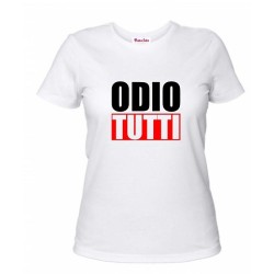 t-shirt uomo o donna con scritta odio tutti