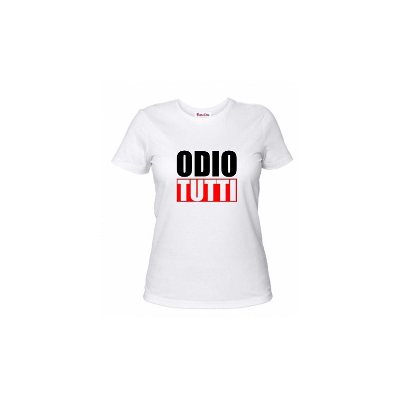 t-shirt uomo o donna con scritta odio tutti