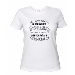 t-shirt uomo o donna con scritta principe azzurro