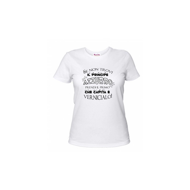 t-shirt uomo o donna con scritta principe azzurro