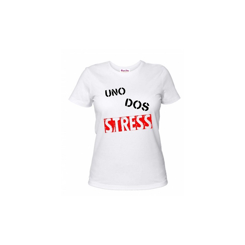 t-shirt uomo o donna con scritta stress